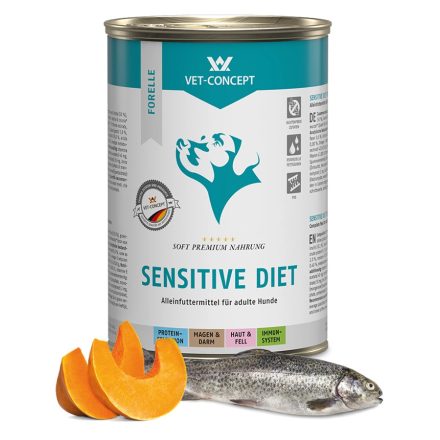 Vet-Concept Dog Sensitive Diet Pisztráng nedves kutyatáp 6x400g