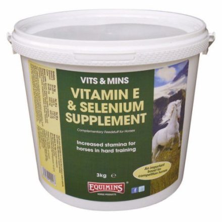 Equimins Vitamin E & Selenium Supplement – E-vitamin, szelén és lizin kiegészítő por 3kg