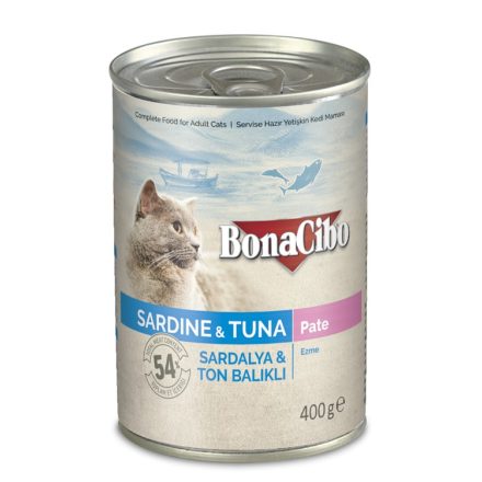 Bonacibo Canned Cat szardínia és tonhal konzerv macskáknak 400g