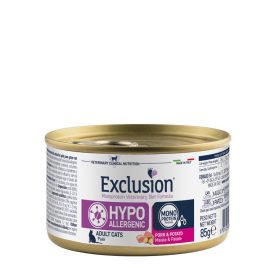   Exclusion Veterinary Diet Cat Hypoallergenic Pork and Potato nedves eledel macskának 85g