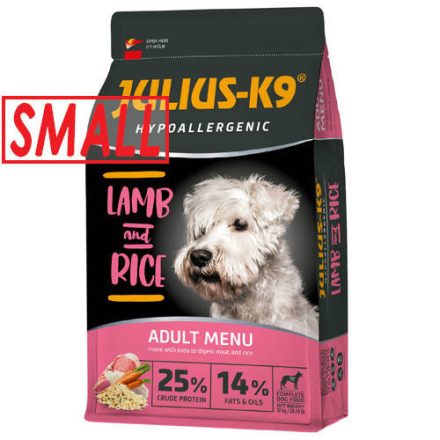 Julius-K9 Hypoallergenic Adult Lamb & Rice Small száraztáp 12kg lejárat közeli