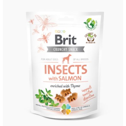 Brit Care Crunchy Cracker Insects with Salmon jutalomfalat kutyák részére 200g