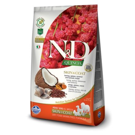 N&D Dog Quinoa Skin&Coat (bőr&szőr) hering száraz kutyatáp 2,5kg