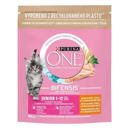 Purina ONE Junior Bifensis (csirke,gabona) száraztáp kölyökmacskák részére 800g