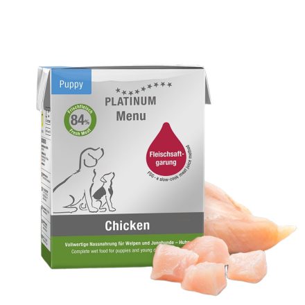 PLATINUM MENU Puppy Chicken-nedves kutyatáp kölyök kutyának csirkehúsból 12x375g