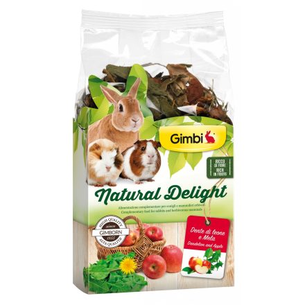 Gimbi Natural Delight pitypang és alma - kiegészítő eleség rágcsálók számára 100g