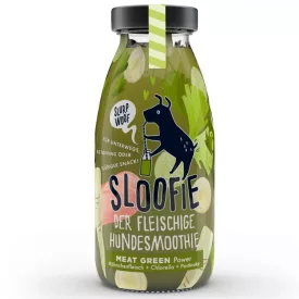   SLOOFIE MEAT GREEN az erő, csirkehús-chlorella-cukkini kutyasmoothie 250ml