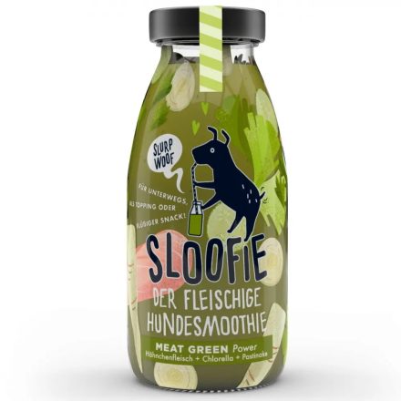 SLOOFIE MEAT GREEN az erő, csirkehús-chlorella-cukkini kutyasmoothie 250ml