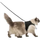 Trixie 41895 Soft Harness XXL with Lead - hám és póráz szett (fekete) nagytestű macskák részére (36-54cm/1.2m)