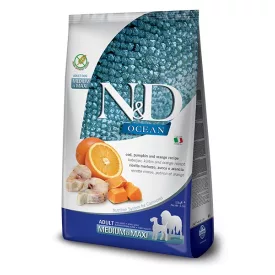   N&D Dog Ocean adult medium & maxi cod, pumpkin & orange (tőkehal, sütőtök & narancs) száraz kutyatáp 12kg
