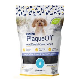   ProDen PlaqueOff Mini Dental Bones dog Blueberry fogápoló jutalomfalat fekete áfonyával kistestű kutyának 340g
