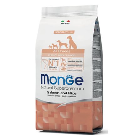 Monge Dog Puppy&Junior All Breeds Monoprotein lazac-rizs száraztáp kutyának 2,5kg