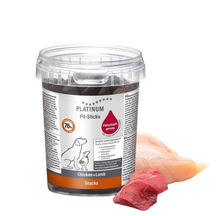 PLATINUM Fit-Sticks Chicken+Lamb-Csirke és bárány jutalomfalat rúd kutyának 300g