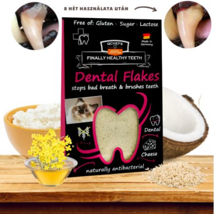 Qchefs Dental Flakes Természetes fogtisztító pehely macskáknak 80g