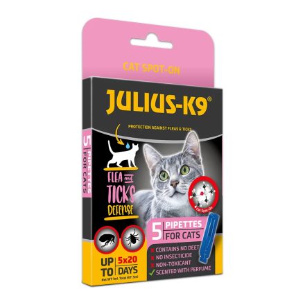 Julius K-9 Cat Spot On - Bolha-, kullancs riasztó spot-on macskák részére 5x1ml