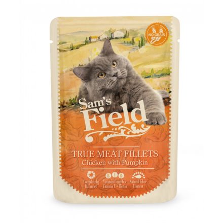 Sam's Field True Meat Fillets - Csirke & Sütőtök alutasakos eledel 85g