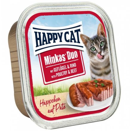 Happy Cat Minkas Duo alutálcás eledel - Szárnyas és marha 12x100g