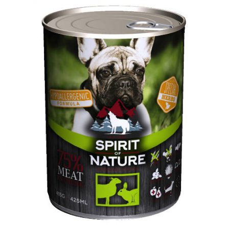 Spirit of Nature Dog bárány- és nyúlhúsos konzerv kutyáknak 415g