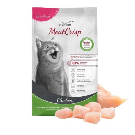 PLATINUM MeatCrisp Sterilised Chicken-macskatáp ivartalanított cicának friss csirkehúsból 3kg