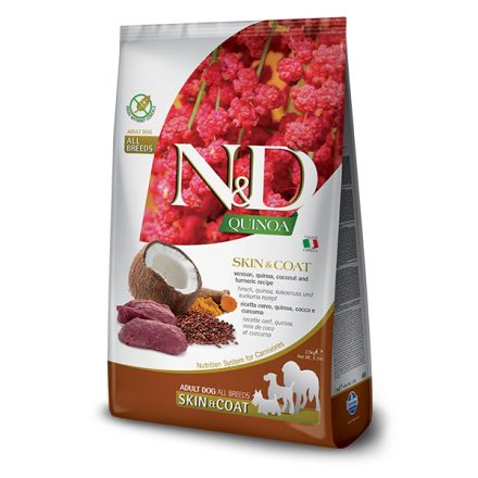 N&D Dog Quinoa Skin&Coat (bőr&szőr) vadhús és kókusz száraz kutyatáp 7kg