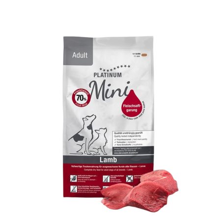 PLATINUM Adult Lamb+Rice Mini kutyatáp felnőtt kistestű kutyának bárányhúsból-rizzsel 900g
