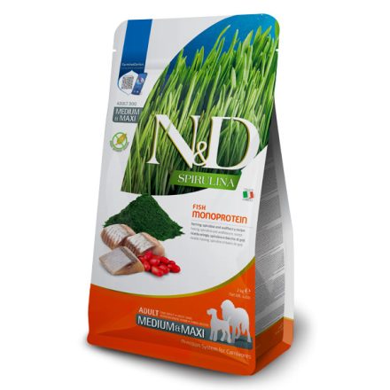 N&D Dog Spirulina Adult Medium/Maxi hering, spirulina és goji-bogyó száraztáp kutyának 7kg