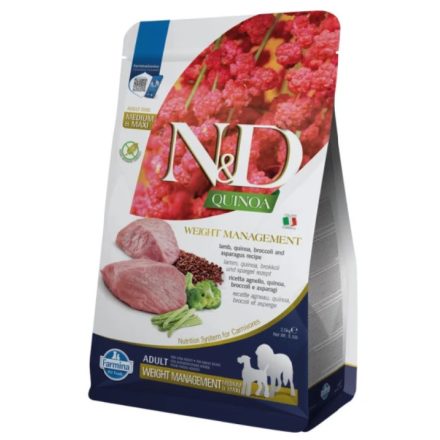 N&D Dog Quinoa Adult Medium/Large Weight Management báránnyal (súlykontroll) száraz kutyatáp 2,5kg