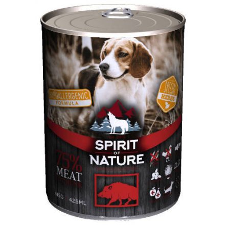 Spirit of Nature Dog vaddisznóhúsos konzerv kutyáknak 415g