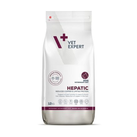 Vet Expert Veterinary Diet Hepatic gyógytáp májműködés támogatására kutyáknak 12kg