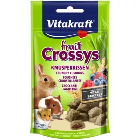   Vitakraft Crossys jutalomfalat rágcsálóknak - erdei gyümölcsös ropogós párnácskák  50g