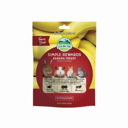 Oxbow Simple Rewards Banana Treats jutalomfalat rágcsálóknak 30g lejárat közeli