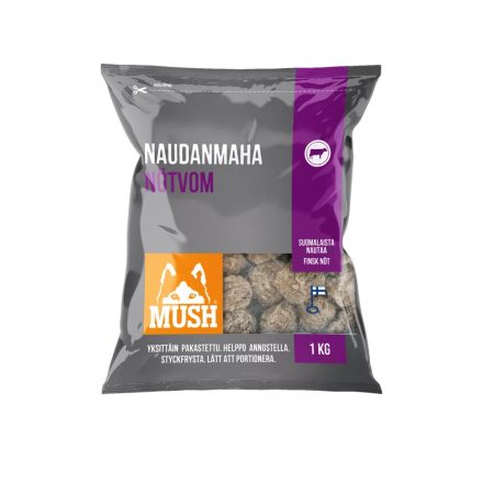 Farkaskonyha Mush pacalgolyó-zöld pacal fagyasztva kutyának 1kg 