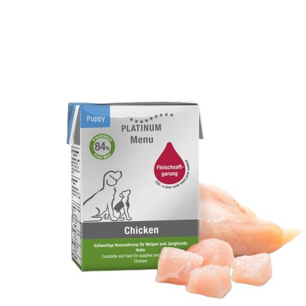 PLATINUM MENU Puppy Chicken-nedves kutyatáp kölyök kutyának csirkehúsból 185g