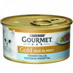   Gourmet Gold Duó tengeri hal, spenót falatok szószban - nedvestáp macskák részére 85g
