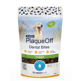   ProDen PlaqueOff Dental Bites M-L dog Veggie fogápoló jutalomfalat zöldségekkel közepes és nagytestű kutyának 150g