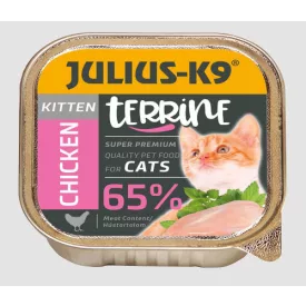   Julius-K9 Cat Terrine Kitten Chicken - csirkés nedveseledel kölyök macskák részére (100g)