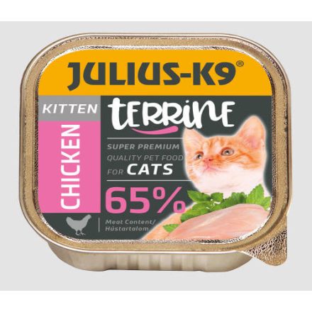 Julius-K9 Cat Terrine Kitten Chicken - csirkés nedveseledel kölyök macskák részére (100g)