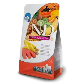   N&D Dog Tropical Selection Adult Medium/Maxi lazac, tönkölybúza, zab, trópusi gyümölcsök száraztáp kutyának 10kg 