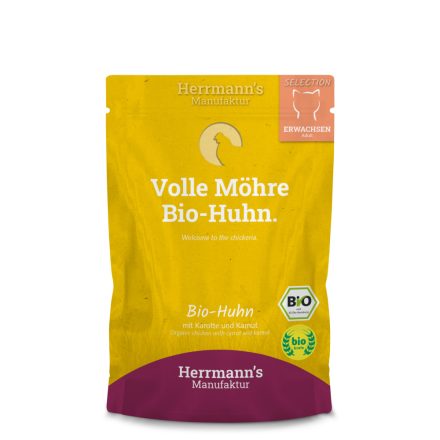 Herrmanns Bio csirkehús menü macskáknak 96% hústartalommal 100g