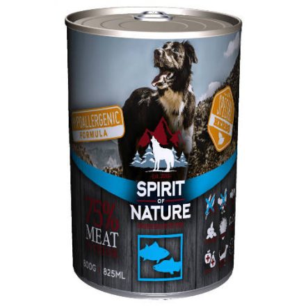 Spirit of Nature Dog tonhalas és lazacos konzerv kutyáknak 800g