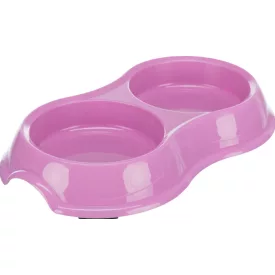   Trixie 24985 Double Bowl - Műanyag duplatál (vegyes színekben) macskák részére (0,2l /Ø11cm)