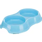Trixie 24985 Double Bowl - Műanyag duplatál (vegyes színekben) macskák részére (0,2l /Ø11cm)