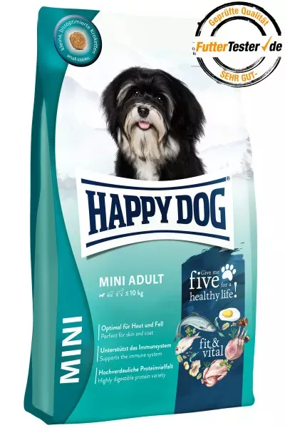 Happy Dog Hondenvoer Kleine Rassen Happy Dog Hundetrockenfutter Fit & Vital Mini Adult - MÜLLER Verteerbaar Eiwit