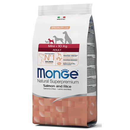 Monge Dog Mini Adult Monoprotein lazac-rizs száraz kutyaeledel 15kg