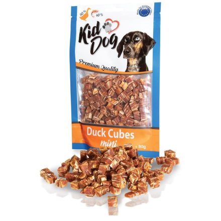 KidDog Mini Duck Cubes - kacsa-tőkehal mini kockák - jutalomfalat kutyák részére 80g
