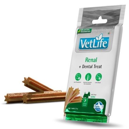 Vet Life Dog Renal+Dental Treat veseműködés támogató és fogtisztító jutalomfalat kutyának Mini 60g