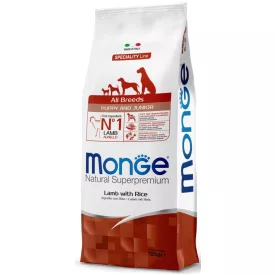   Monge Dog Puppy&Junior All Breeds bárány-rizs száraztáp kutyának 12kg