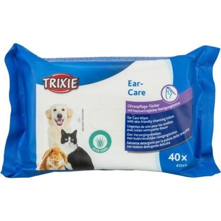 Trixie 29419 ear care wipes, fültisztító kendő, 40db-os