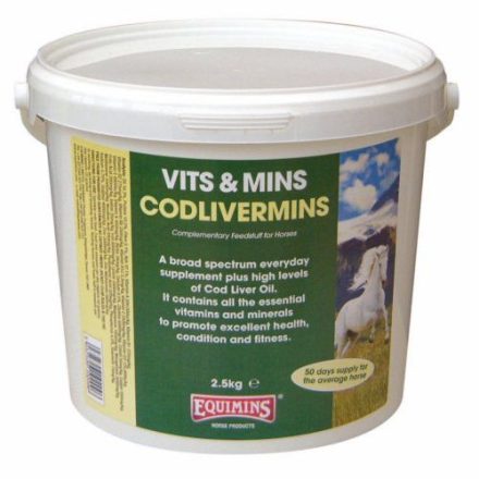 Equimins Codlivermins – Csukamájolajos vitamin 2,5kg vödrös