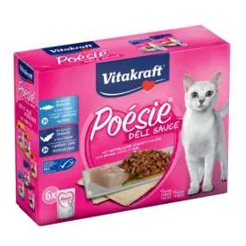   Vitakraft Poésie Déli Sauce - nedvestáp (tőkehal, fekete tőkehal) macskák részére (6X85g)